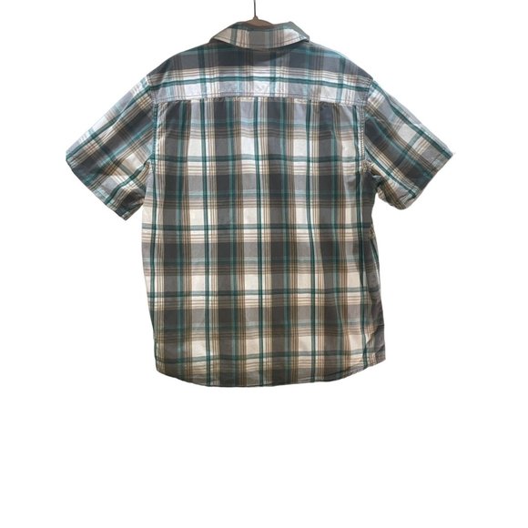 Carhartt Green and Brown Plaid Men's Short Sleeved size Large Button Down Shirt - Picture 10 of 11